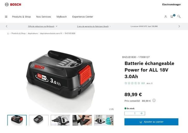 Bosch Batterie 18V 3.0 Ah – Power for ALL – Neuve, Scellée, Doe-het-zelf en Bouw, Gereedschap | Boormachines, Nieuw, Ophalen of Verzenden