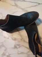 Zwarte Leder Daime korte botjes met Ritssluiting achteraan., ANDERE, Enlèvement ou Envoi, Comme neuf, Boots et Botinnes