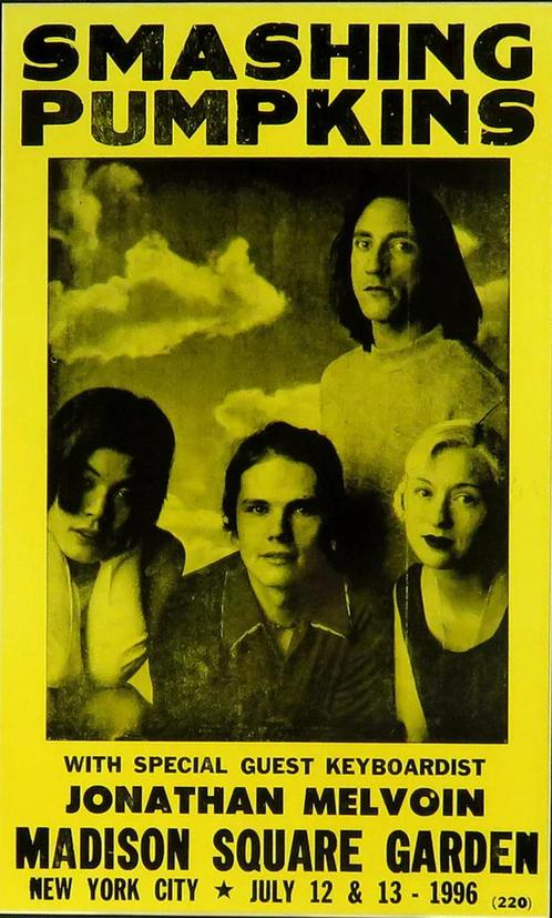 Smashing Pumpkins Madison Square Garden concert 12-13 7 1996, Verzamelen, Merken en Reclamevoorwerpen, Zo goed als nieuw, Reclamebord