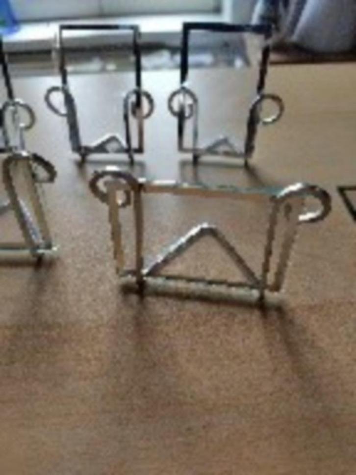 10 Vintage foto-kaders: dubbel glas in gechromeerde houders, Audio, Tv en Foto, Fotografie | Fotolijsten, Nieuw, Ophalen of Verzenden