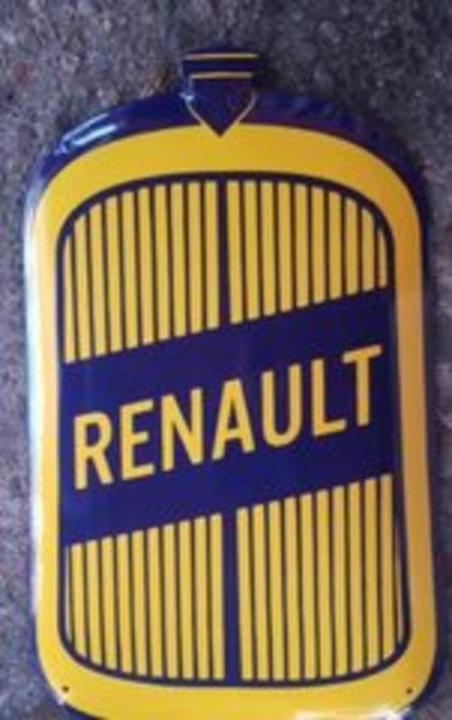 Renault grill emaillen bord garage reclame decoratie borden, Collections, Marques & Objets publicitaires, Comme neuf, Panneau publicitaire