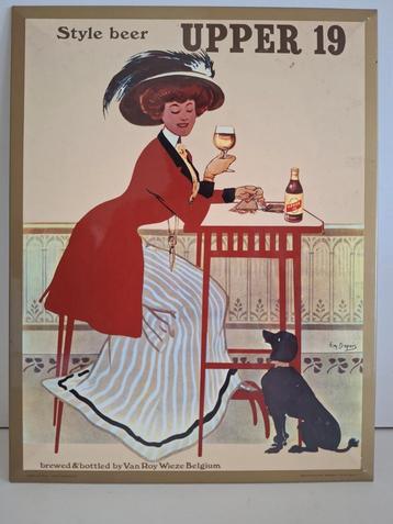 Prachtig oud glacoide reclamebord Upper 19 brouwerij Van Roy beschikbaar voor biedingen
