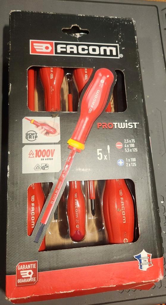 Facom schroevendraaiers Protwist 5 stuks 1000V ongeopend, Doe-het-zelf en Bouw, Gereedschap | Handgereedschap, Zo goed als nieuw