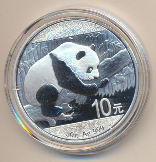 China 30 gram zilveren panda 2016, Postzegels en Munten, Edelmetalen en Baren, Zilver, Ophalen of Verzenden