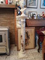Buste + colonne marbre intact, Antiquités & Art, Art | Sculptures & Bois, Enlèvement ou Envoi