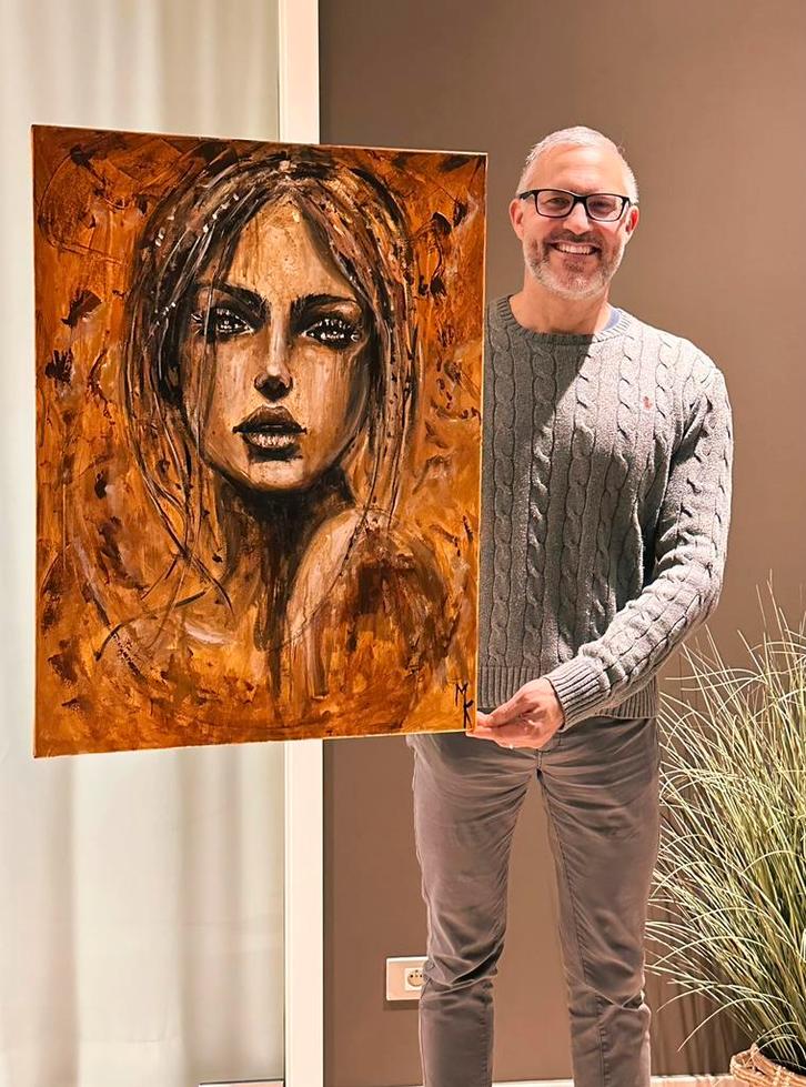 Vrij groot bijzonder schilderij Mk Art, Antiek en Kunst, Kunst | Schilderijen | Modern, Ophalen