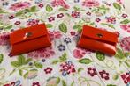portemonnee 9x7 cm handgemaakt, Handtassen en Accessoires, Portemonnees, Ophalen of Verzenden, Zo goed als nieuw, Oranje, Met knipsluiting