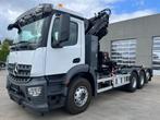 Mercedes Arocs 3240 met hiab 232.5 + nieuw containersysteem, Automaat, Stof, Wit, Mercedes-Benz