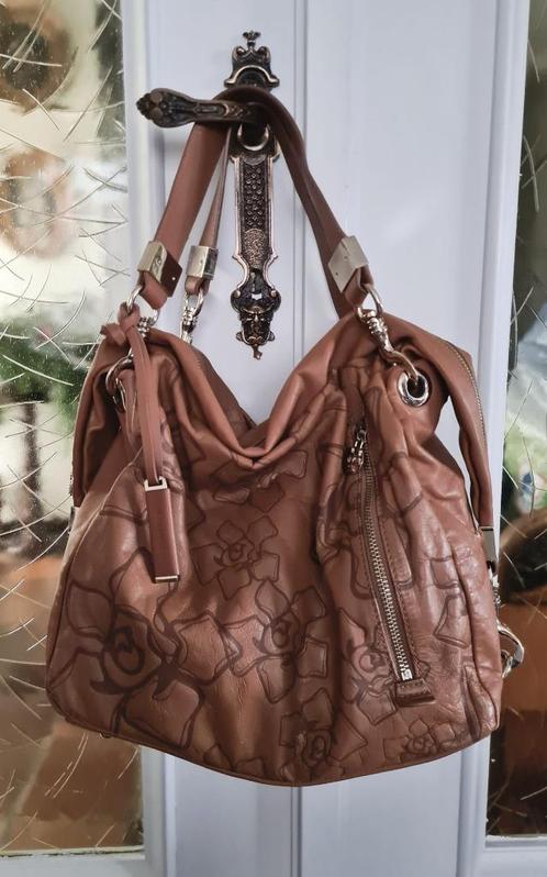 leren tas van Nicky vankets, Handtassen en Accessoires, Tassen | Damestassen, Gebruikt, Schoudertasje, Bruin, Ophalen of Verzenden