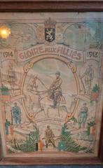 Affiche 1914-1918 Gloire aux alliés Albert I, Antiek en Kunst, Ophalen of Verzenden
