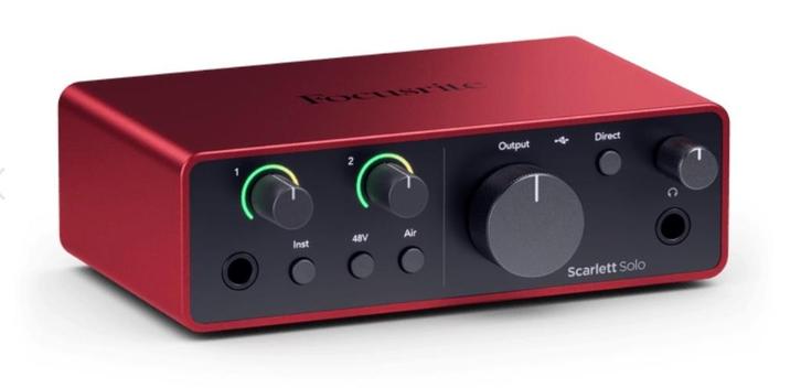 Focusrite Scarlett Solo 4, TV, Hi-fi & Vidéo, Appareils professionnels, Comme neuf, Audio, Enlèvement ou Envoi