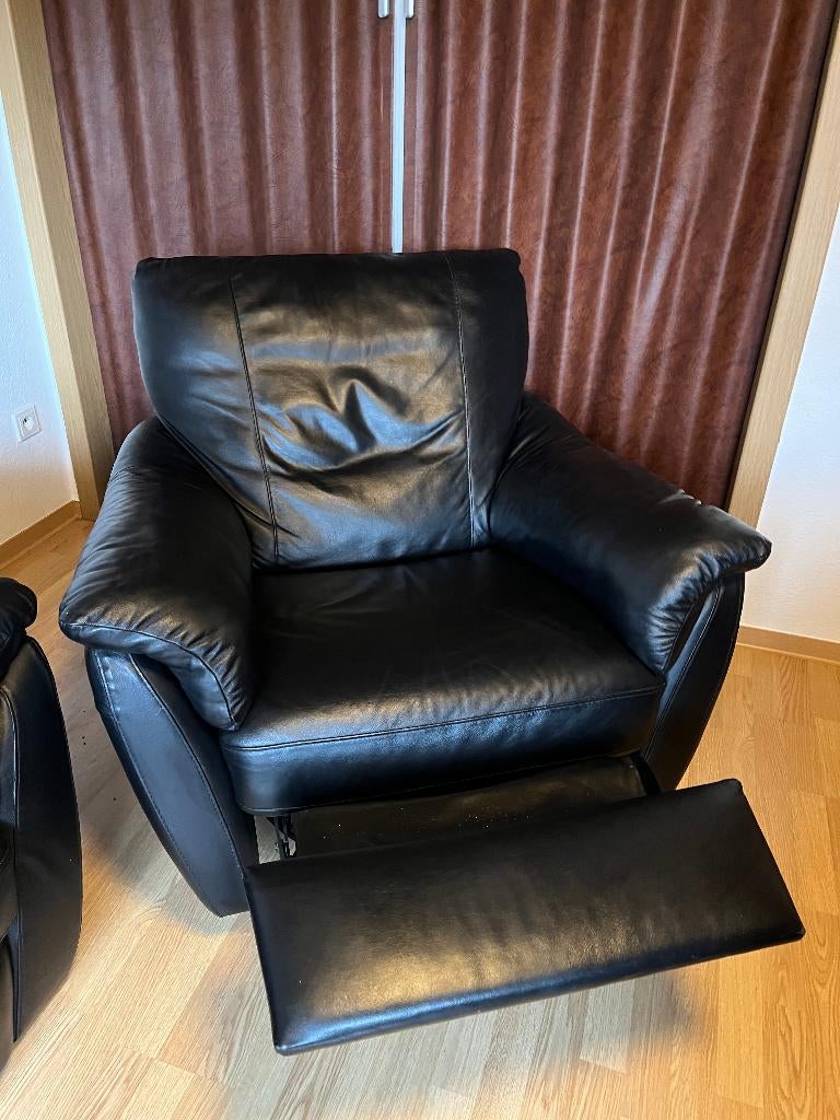 fauteuil et divans en cuir, Enlèvement, Comme neuf, 75 à 100 cm, Cuir