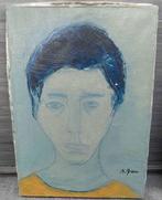 Huile sur toile portrait signe Baptiste moreau, Antiquités & Art, Enlèvement ou Envoi