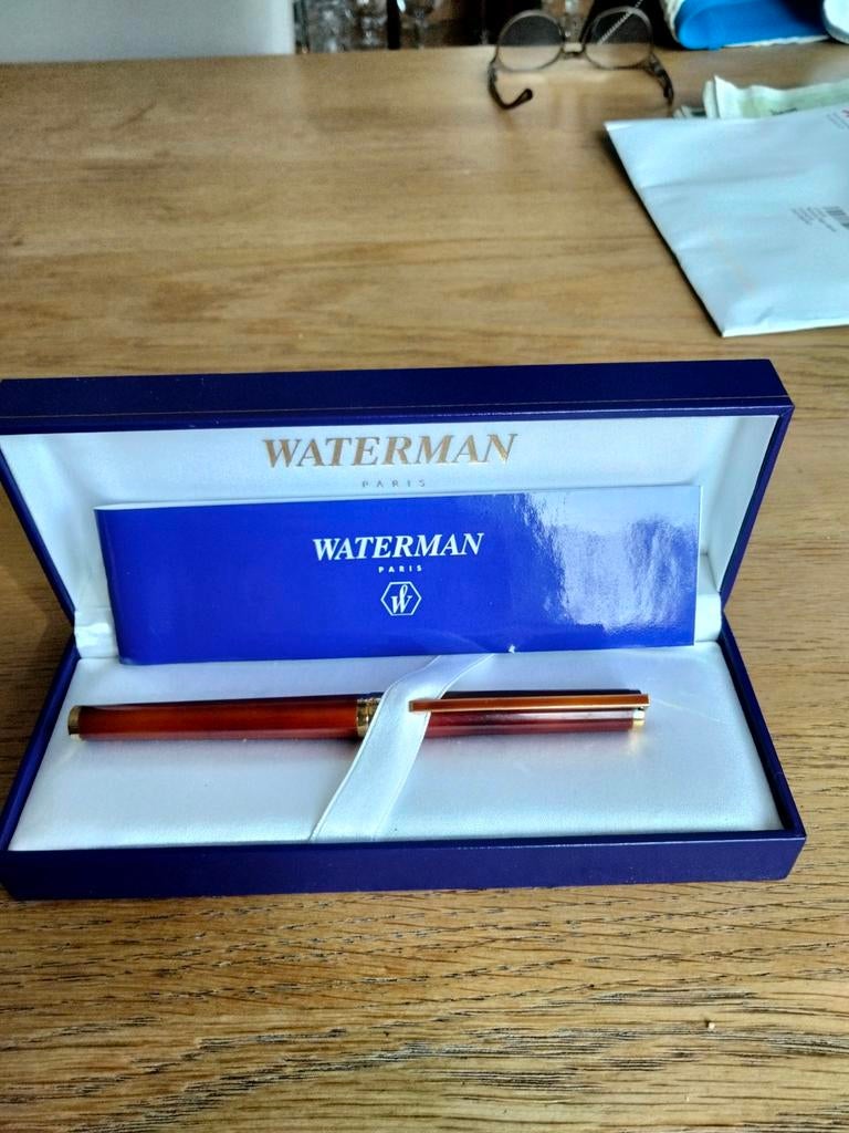 Waterman vergulde vulpen in lacque de Chine St Dupont, Collections, Stylos, Enlèvement ou Envoi, Stylo, Waterman