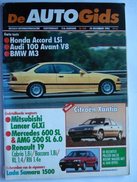 AutoGids 345 BMW M3 Citroën Xantia Renault 19 Lada Samara, Verzenden, Gelezen, Algemeen