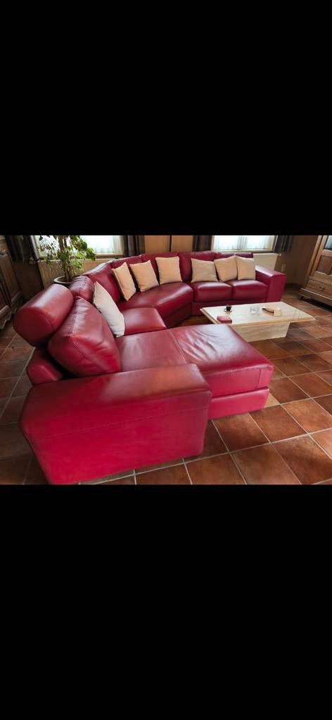 Salon canapé angle, Maison & Meubles, Enlèvement, Cuir
