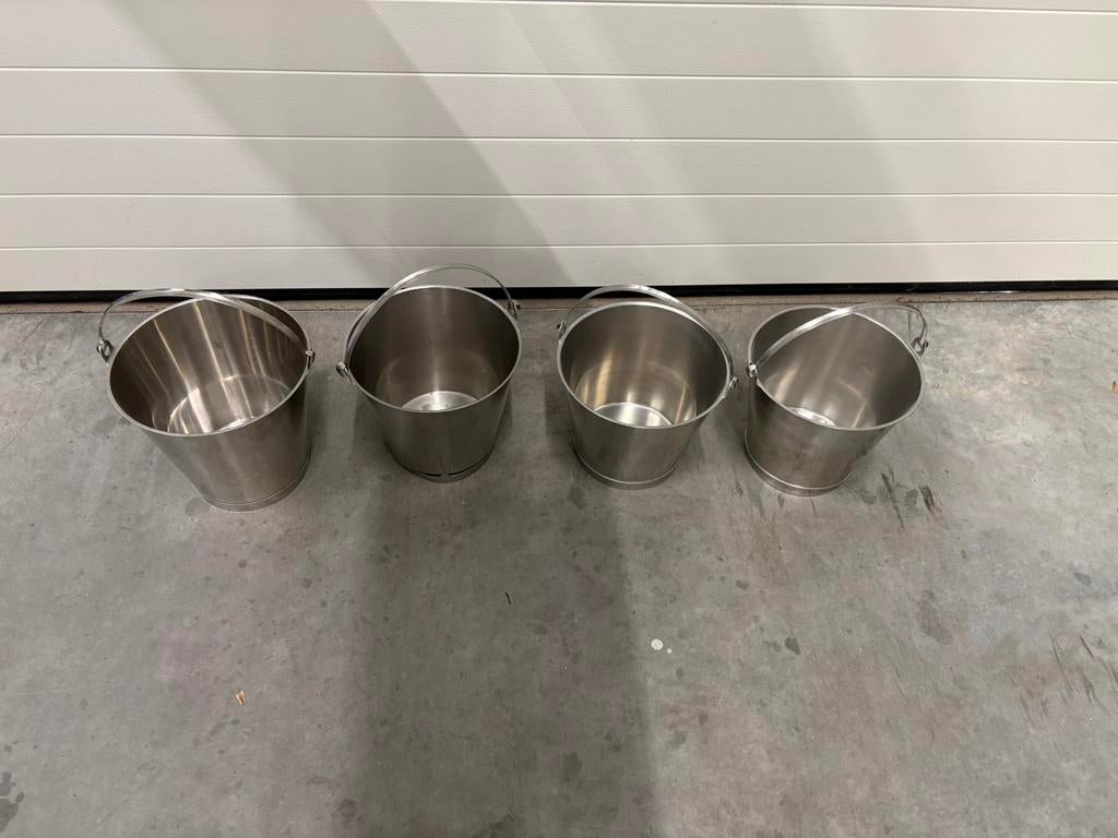 Inox emmers 10 L., Huis en Inrichting, Ophalen, Zo goed als nieuw, Inox