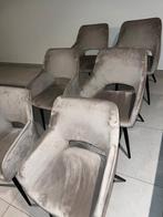 Beige Suède eetkamerstoelen, Maison & Meubles, Chaises, Autres couleurs, Comme neuf, Enlèvement, Cinq, Six Chaises ou plus