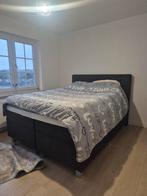 Lit coffre 160x200 gris avec tête de lit + matelas offert, Enlèvement, Gris