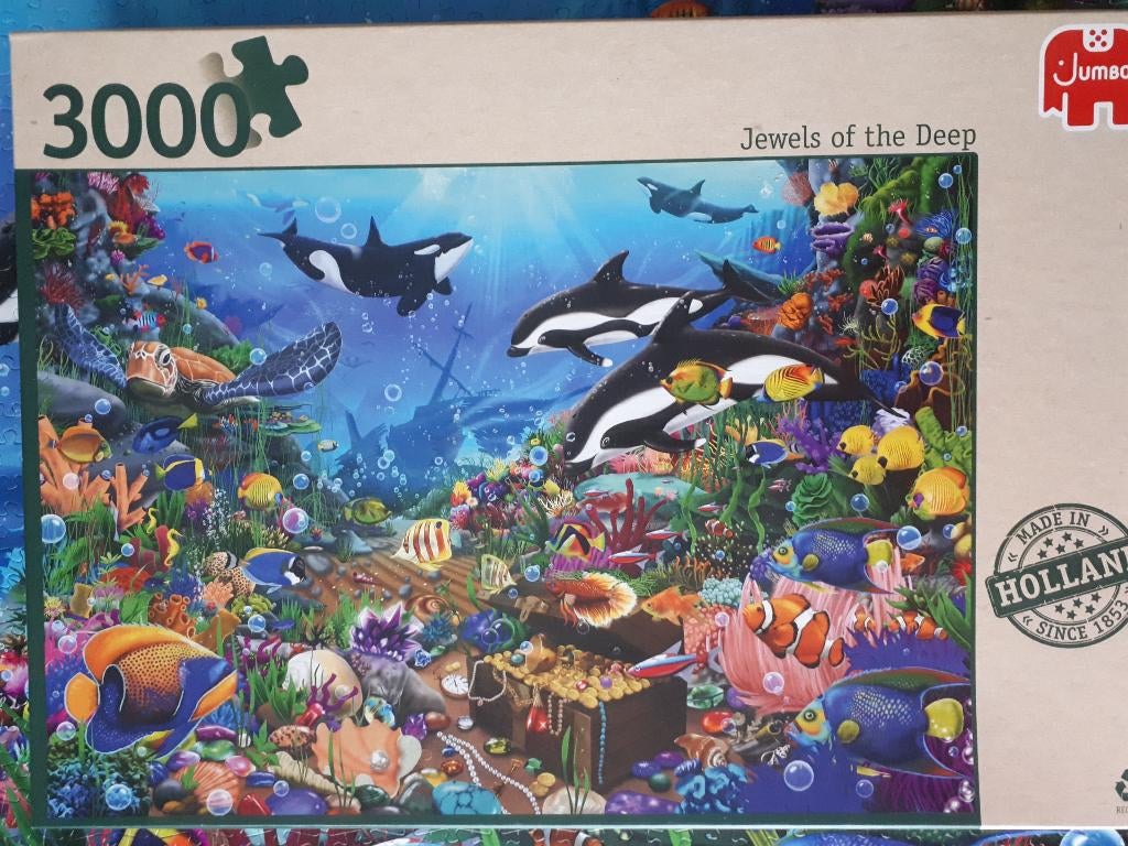 Puzzel Jumbo 3000 stukjes: Jewels of the Deep, Hobby en Vrije tijd, Ophalen, Meer dan 1500 stukjes, Zo goed als nieuw, Legpuzzel