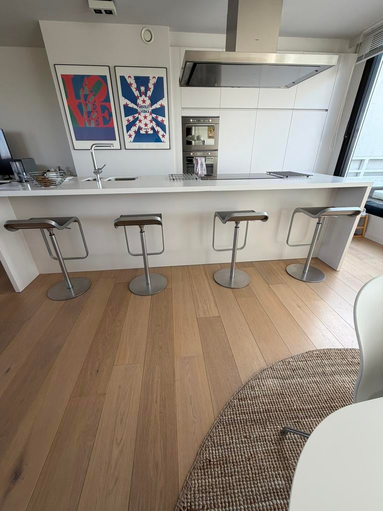 Design barkrukken LEM La Palma, Ophalen, Zo goed als nieuw, Metaal, In hoogte verstelbaar