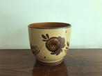 Retro vintage bloempot bruin beige keramiek bloem geglazuurd, Ophalen of Verzenden, Huis en Inrichting