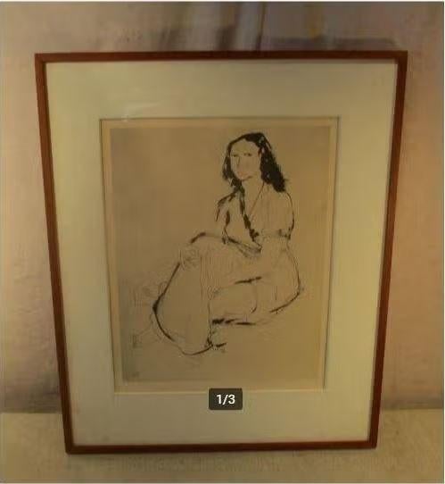 Prachtige Litho 'Mijn Vrouw' - Dries Van Den Broeck, Ophalen of Verzenden