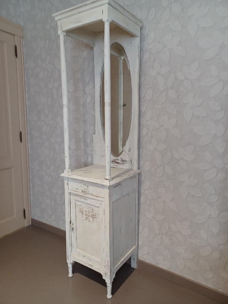 Sierkastje met spiegel, lade en deurtje, 25 à 50 cm, Avec tablette(s), Landelijk, Utilisé