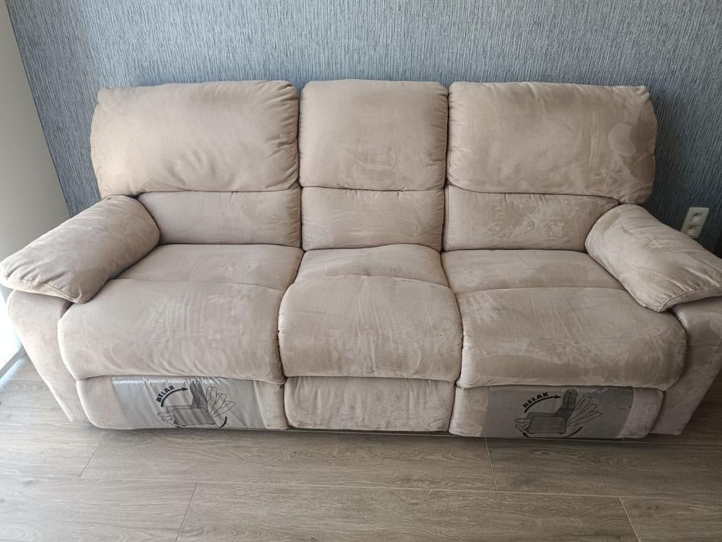 Zeer mooie drie-zit met ingebouwde relax, Maison & Meubles, Canapés | Salons, Enlèvement