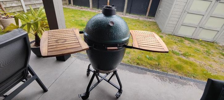 Big Green Egg Large + IntEGGrated nest handler + zijplanken, Jardin & Terrasse, Accessoires pour le barbecue, Utilisé, Enlèvement
