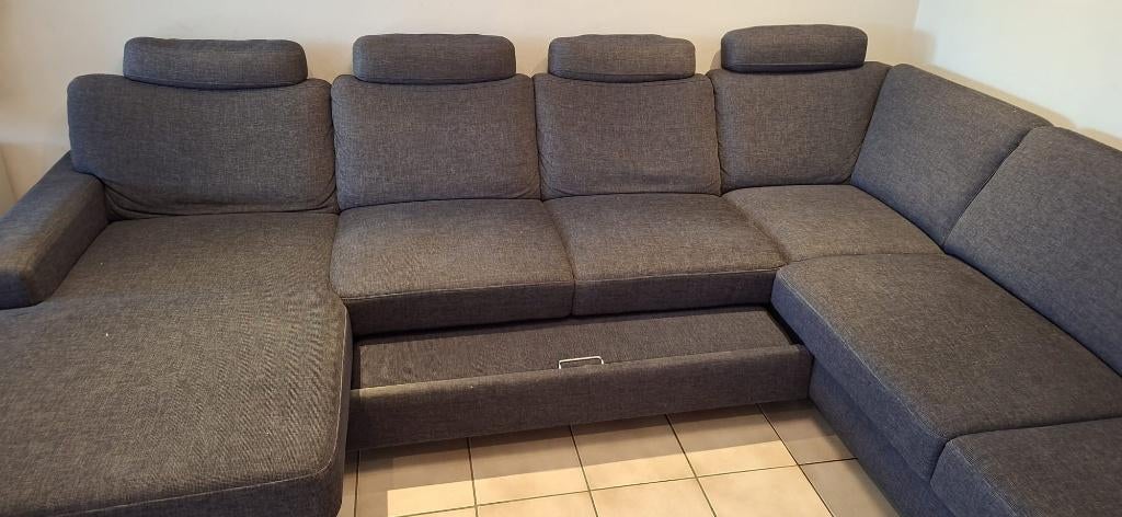 Hoeksalon met zetelbed, Huis en Inrichting, Zetels | Zetels, Ophalen, Gebruikt, Hoekbank, 300 cm of meer