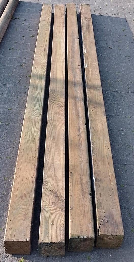 4 dikke grenen palen voor pergola of carport, Ophalen, Palen