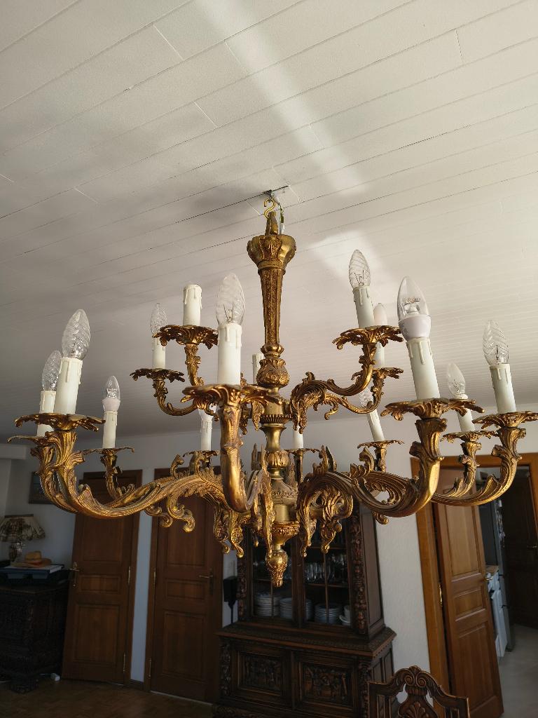 Lustre style vintage Louis XV, Rococo, Baroque, Antiquités & Art, Antiquités | Éclairage, Enlèvement
