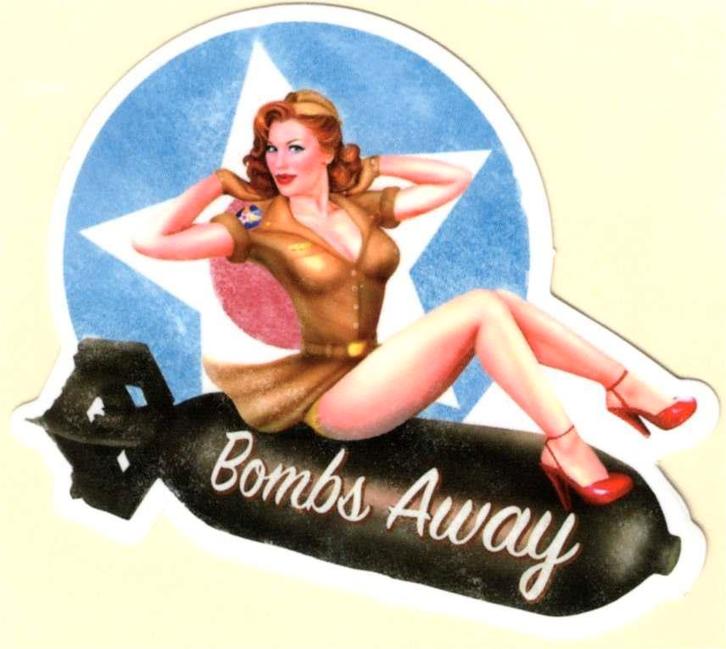 Pin Up Girl Bomb Away sticker #179, Verzamelen, Stickers, Nieuw, Verzenden