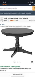 Zwarte ronde tafel ingatorp ikea 4 of 6 personen, Ophalen, 100 tot 150 cm, Rond, Vijf personen of meer