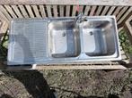 Rvs afwasbak met kraan, Huis en Inrichting, Ophalen, Gebruikt, Overige kleuren, 100 tot 150 cm