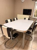 Amerikaanse diner tzfel met 6 stoelen, Enlèvement, Utilisé, Retro amerikaans, 4 à 6 chaises