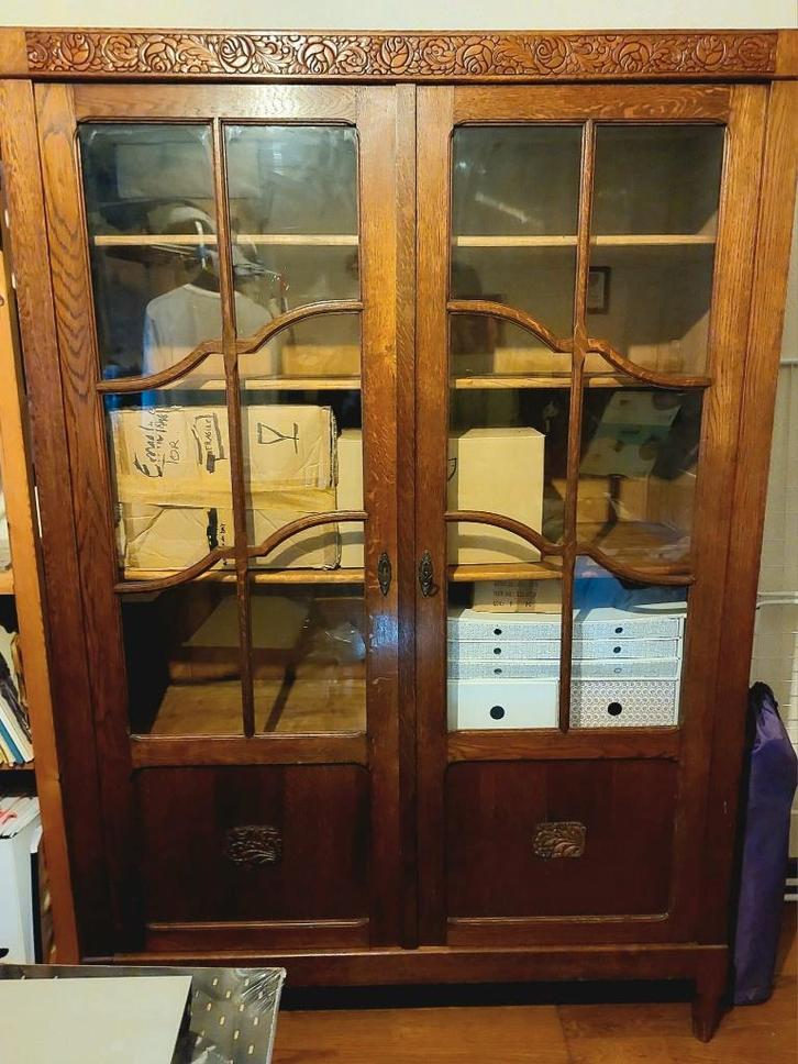 Ancienne belle armoire aux portes vitrées, Maison & Meubles, Armoires | Vitrines, Utilisé, 150 à 200 cm, 100 à 150 cm, 25 à 50 cm