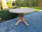 Volledig massief eiken ronde eettafel. Geluchtgomd., Huis en Inrichting, Tafels | Eettafels, Ophalen of Verzenden