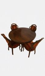 Klassieke eetkamerset – ronde tafel + 4 stoelen (Louis stijl, Antiek en Kunst, Ophalen
