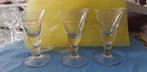 aperitief glazen op voet 3 stuks fijne rode streep, Enlèvement ou Envoi, Utilisé, Verres et Verres à shot