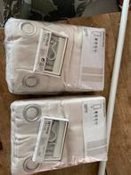 Vier nieuwe gordijnen met roede en roedehouders, Huis en Inrichting, Ophalen, 100 tot 150 cm, 200 cm of meer, Nieuw