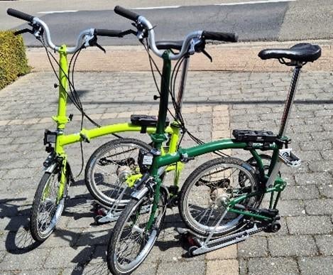 BROMPTON 18 H6R (RG-RG) (vert citron + vert course), Vélos & Vélomoteurs, Vélos | Vélos pliables, Comme neuf, Brompton, 18 à 20 pouces