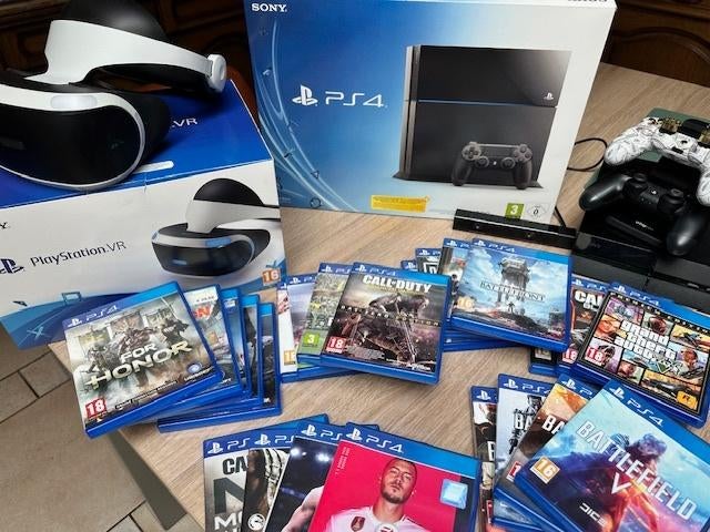 Ultiem PlayStation 4 Pakket: Console + VR + 25 Games!, Games en Spelcomputers, Spelcomputers | Sony PlayStation 4, Ophalen, Met 2 controllers
