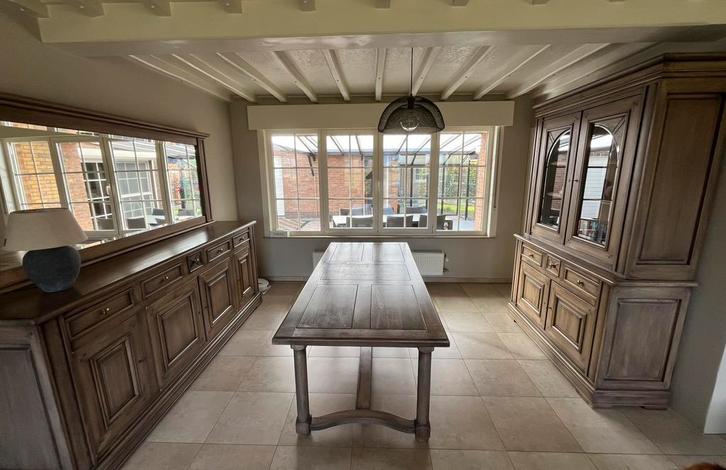 Eetplaats in Franse Eik, Maison & Meubles, Salles à manger complètes, Utilisé, Enlèvement