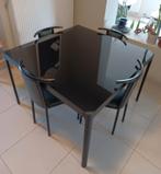Zwarte vierkante tafel 110cm, Enlèvement, Comme neuf, Modern, 4 à 6 chaises