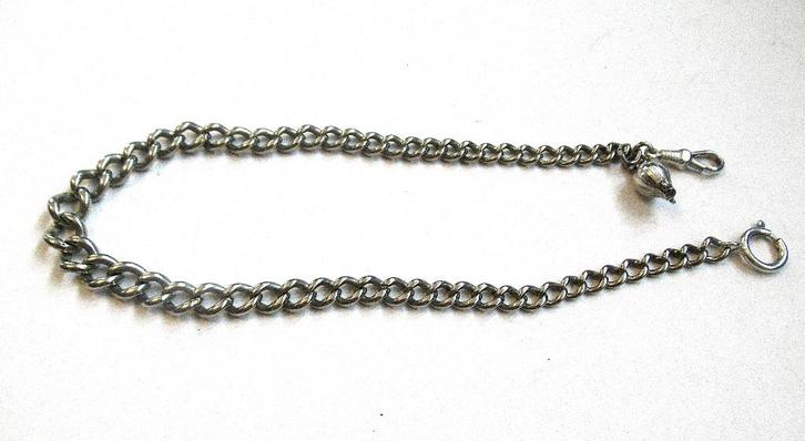 Chaîne de montre de poche en argent antique, poinçonnée., Antiquités & Art, Antiquités | Horloges, Enlèvement ou Envoi