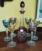 Service Verrept cristal Val Saint Lambert, 6 verres + carafe, Antiquités & Art, Enlèvement