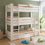 Lit superposé triple en bois massif blanc, Enfants & Bébés, Chambre d'enfant | Lits superposés & Lits mezzanines, Enlèvement, Utilisé