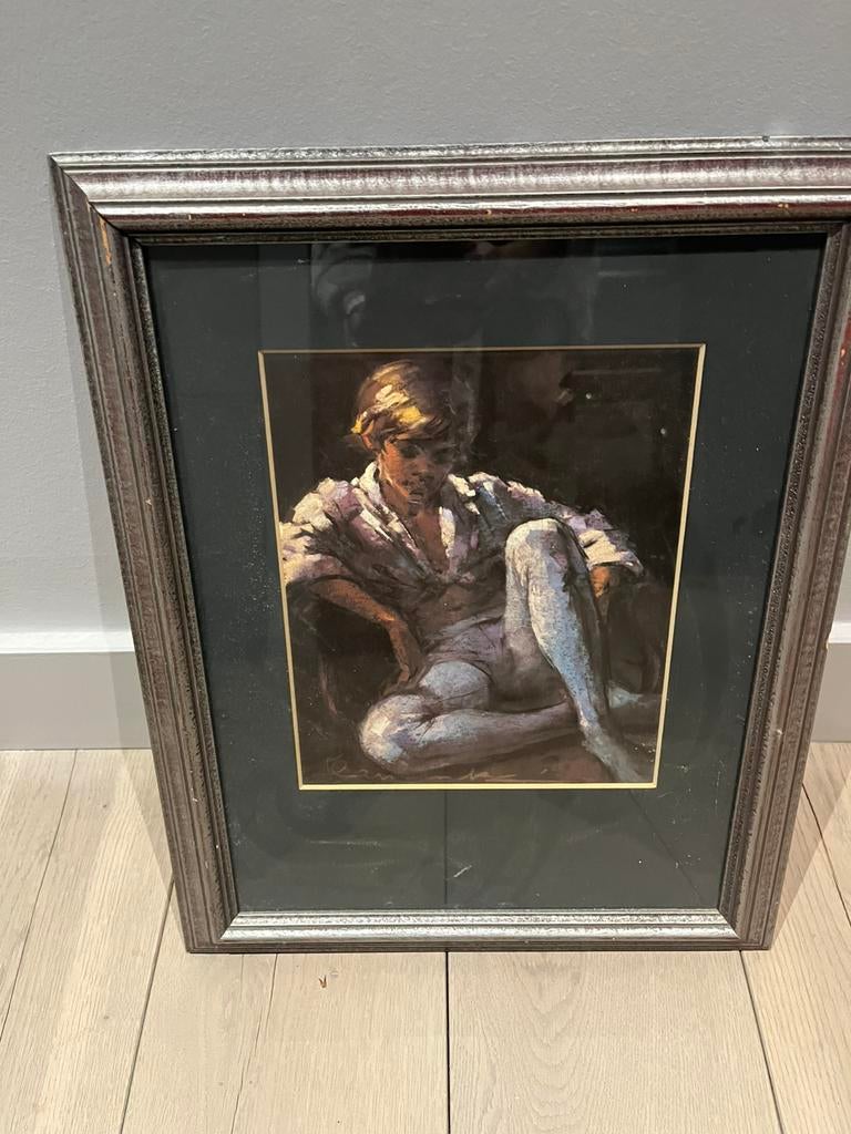 “Mooi gesigneerd schilderij – figuratief kunstwerk in kader”, Ophalen